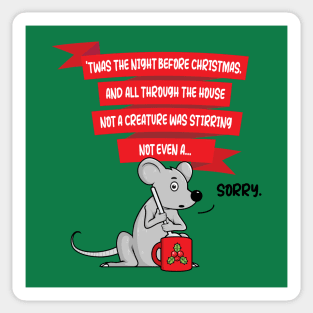 Stirring Christmas Mouse Funny (on light colors) Sticker